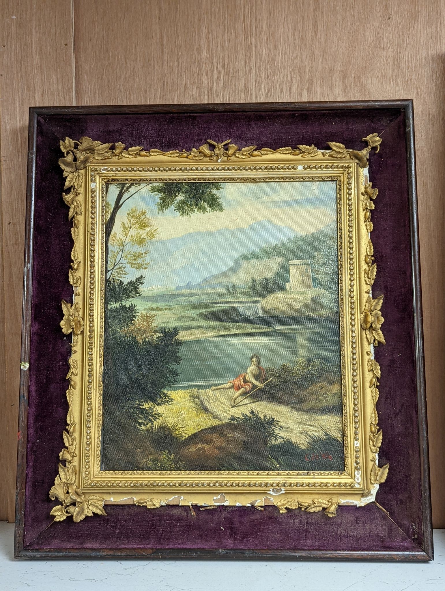 C. Da Vito, oil on board, Italianate landscape, signed, 28 x 23cm